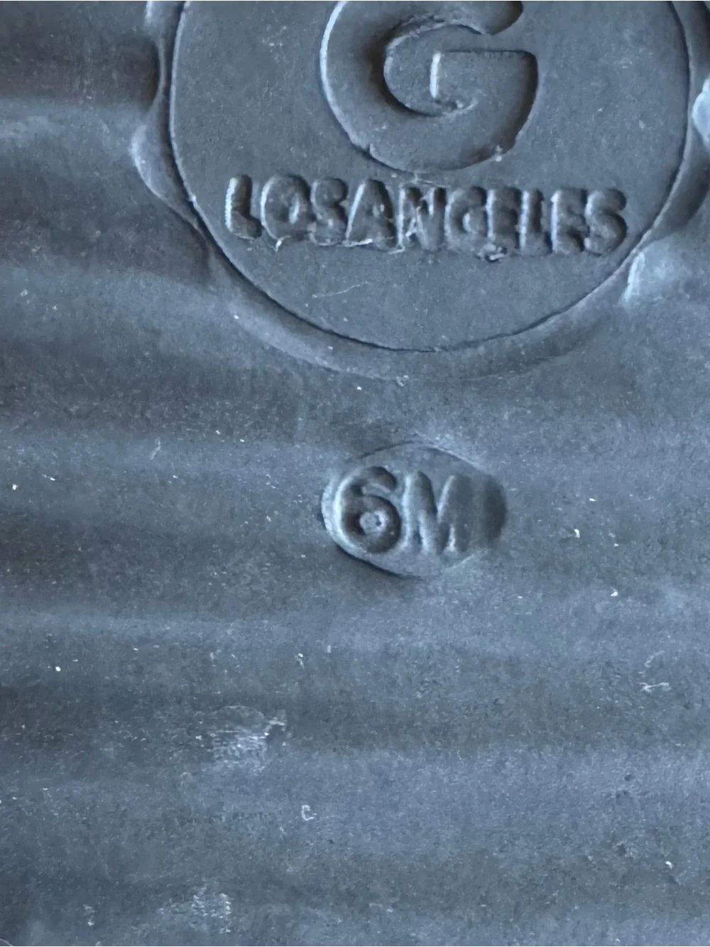 GBG Los Angeles Black Slide Sandals with Embossed Logo